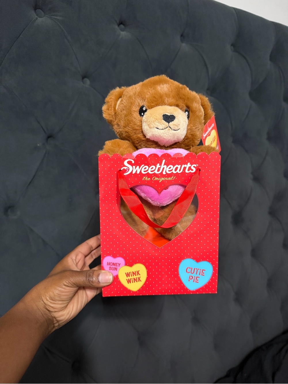 Brown Plush Bear with Pink Heart -